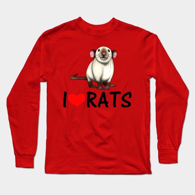 I LOVE RATS - Siamese Long Sleeve T-Shirt by YashaSnow